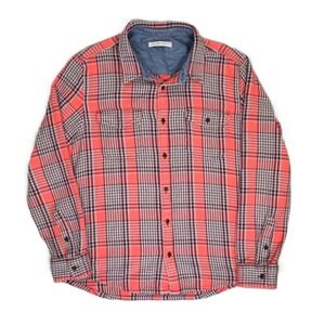 Outerknown Red and Black Plaid Casual Button Down Shirt